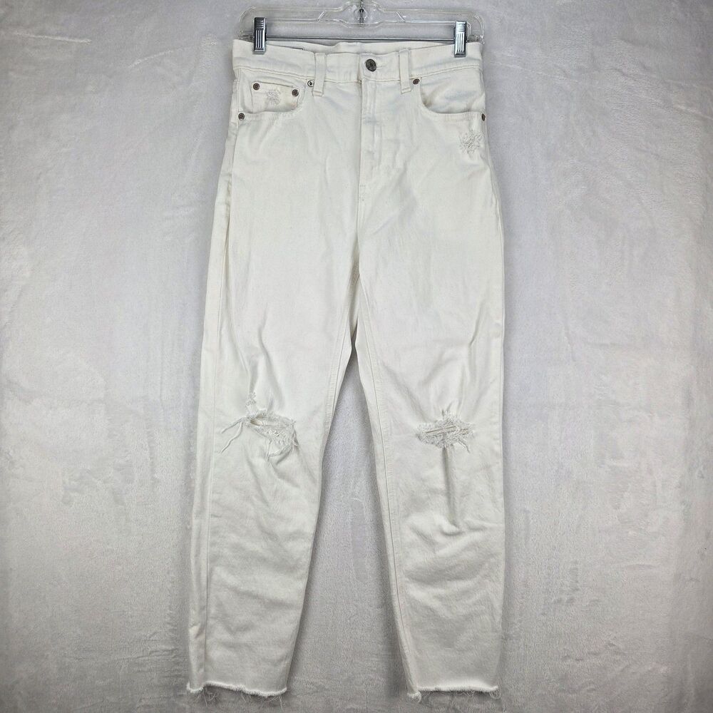 Gap Cheeky Straight Sky High White Jeans Womens Size‎ 26 Regular
